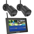 SecuFirst 2K Überwachungskamera Aussen mit Innen Monitor,7" Sensorbildschirm NVR + 2X Outdoor Kamera Überwachung Babyphone Arbeiten ohne WLAN,AI ... - Schwarz