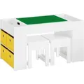 SoBuy Kindertisch mit 2 Stühlen Kindersitzgruppe mit Stauraum Spieltisch KMB75-W