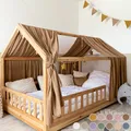 lilimaus Hausbett Himmel [in 12 Farben] Betthimmel Hausbett aus 100% Baumwolle Musselin - Stoffhimmel für Hausbett Deko Mädchen & Jungen - Himmel für Hausbett Kinder - Bett Vorhang Kinderbett