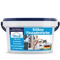 Silikonharz Fassadenfarbe 5L Weiß matt,  für ca. 30m² / Aussenfarbe Lotuseffekt