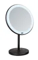 WENKO LED Stand-Kosmetikspiegel Onno Schwarz 5-fache Vergrößerung Touch-Funktion
