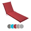 sleepling Auflage Gartenliege, Bequeme Liegenauflage, Polster Sonnenliege 190x58 cm, 6 cm dick, Befestigungsbänder, waschbar, rot
