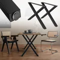 ECD Germany 2x Tischbeine X-Design, 60x72 cm, Schwarz, pulverbeschichtete Stahl, Industriedesign, Metall Tischkufen, DIY Tischuntergestell