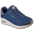 Skechers UNO GOLDEN AIR Sneaker Freizeitschuh, Halbschuh, Schnürschuh mit Metallic-Einsatz blau 42 EU