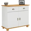 Idimex Apothekerkommode, Weiß, Braun, Holz, Kiefer, Vintage, 91x79x39 cm, FSC Mix, Wohnzimmer, Kommoden & Sideboards, Kommoden