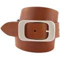 Ledergürtel BERND GÖTZ, Damen, Gr. 105, braun (cognac), Leder, unifarben, genarbt, Basic,casual,modisch, Gürtel, mit flächiger Schließe