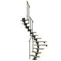 DOLLE Mittelholmtreppe "Dublin", eichenholz, 12 Stufen, bis 292cm Raumhöhe - grau