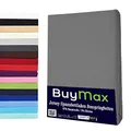 Buymax Wasserbett Spannbettlaken Stretch 140x200-160x220 cm für Wasserbetten und Boxspringbetten Bettbezug für Matratzen bis 35 cm Matratzenhöhe, Anthrazit-Grau