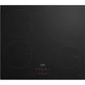 Beko HII 64400 MT-Autarkes Induktionskochfeld, 60 cm breit, 4 Kochzonen, Sensortasten, Timer, rahmenlos (für aufgesetzten oder flächenbündigen E... - Schwarz