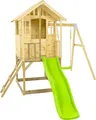 Zwerkules Villa 2 Kinder Stelzenhaus mit Rutsche und Schaukel Holz