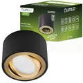 Lumiled Aufbauspot Tuba Aufbaustrahler Aufbauleuchte Aufputz Mobil Spotleuchte schwenkbar 15° Downlight 230V Deckenleuchte für LED Modul INSERT Fassung AMAT-S Schwarz 50mm