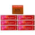 Wella Color Touch Deep Browns 6 x 60 ml 5/71 hellbraun braun asch Set