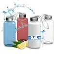 Trinkflasche 0,4 L 'Pure' - BPA-freie Wasserflasche aus Tritan mit auslaufsicherem Edelstahl Deckel - Flasche für Kinder & Erwachsene mit Schlaufe - ideal für Schule, Sport & Arbeit, Farbe:Transparent