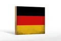 Holzschild Flagge Deutschland 18x12cm Flag Germany Vintage Deko Schild