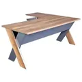 JVmoebel Eckschreibtisch Luxus Schreibtisch Holz Tische Büro Tisch Designer Tische Braun (1-St., 1x nur Schreibtisch), Made in Europa braun|grau