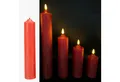 Online-Fuchs LED-Kerze 5 LED Kerzen XL aus Echtwachs mit realistischer Flamme (Metallic Farben in Rot, Silber, Weiß, Rosé, Taubenblau & Champagner -, bis 34 cm lang, 5 cm Durchmesser), NUR MIT 6 STUNDEN TIMER NUTZBAR