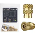 Ruthex M2,5 Gewindeeinsatz - 70 Stück RX-M2,5x5.7 Gewindebuchsen aus Messing (M2.5) (GE-M25x57-001)