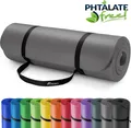 TRESKO Yogamatte 190x100x1,5cm Fitnessmatte Gymnastikmatte Pilates Grau