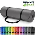 Tresko® Yogamatte Fitnessmatte Gymnastikmatte Pilates Grau 190x100x1,5cm