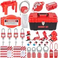 VEVOR 42-teiliges Lockout-Tagout-Kits, elektrisches Sicherheits-Loto-Kit, enthält Vorhängeschlösser, 5 Arten von Lockouts, Haspen, Anhänger und Kabelbinder, Box, Lockout-Sicherheitswerkzeuge für die B