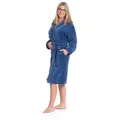 ZOLLNER Kinderbademantel, 100% Polyester, waschbar bis 95°C, Kapuze, kuschelig weich, Gürtel, 100% Polyester blau 176 | 102 cm