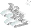 Mitwachsende Kinderkleiderbügel 20er Set, Grau + Weiß, Rutschfest & Stapelbar