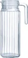 Arcoroc QUADRO Krug 1,1 L – schlankes Design passt in jede Kühlschranktür, weißer Kunststoffdeckel, 244 × 89 mm 664957