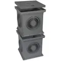 Marley Deutschland GmbH Erdschacht 300x300mm Einlaufschacht + Schacht ohne Boden + Schachtdeckel, 30x30x58 cm, 3-St., laugen- und säurebeständig, begehbar grau