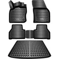 ELMASLINE Gummimatten & Kofferraumwanne Set für VW Caddy 5 (V) 2020-2026 | TPE Material | Schwarz | Nicht für Maxi/Grand (Langversion) und Cargo | Extra Hoher 5cm Rand