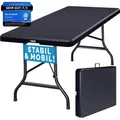 CASARIA® Gartentisch 183x76cm Klappbar Wetterfest Tragbar Kunststoff 8 Personen Garten Terrasse Camping Balkontisch Klapptisch Buffettisch Anthrazit - Grau