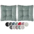 sleepling 2er Set Stuhlkissen 38x38 cm in Cord Optik, Sitzkissen für Stuhl & Bank 38 x 38 cm, Weicher Möbelstoff, Indoor & Outdoor, Made in EU, Oeko-Tex, waschbar bis 30 Grad, Türkis