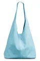 Caspar große Damen Wildleder Tasche Hobo Bag Shopper - CLASSIC LINE - Modell No.767 - Made in Italy, Farbe:hellblau, Größe:One Size