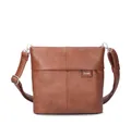 Tasche Umhängetasche zwei cognac MADEMOISELLE.M M8 im Vintage Look Damentasche