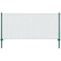 vidaXL Maschendrahtzaun mit Pfosten Komplett Set Maschendraht Zaun Zaunset Gartenzaun Drahtzaun Gehege Kaninchendraht Stahl 25x0,75m Grün 50mm