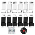 RTSHUK Schallplatten Wandhalterung, 12 Pcs Vinyl Record Hangers Transparent Vinyl Wandhalterung Acryl Schallplattenregal ohne Bohren for Collection Magazine Office Decoration
