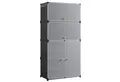 Mondeer Schuhregal Schuhschrank, mit Tür, Kunststoff, Platzsparend, 8 Ebenen für 24 Paar Schuhe