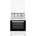 Oranier Gas-Standherd Weiß 60 cm Erdgas Grillbrenner Gas Flüssiggasdüsen-Set STG699, mit 2-fach Teilauszug