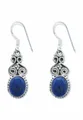 mantraroma Paar Ohrhänger ESPERO aus 925 Silber mit Lapis Lazuli (Paar, Paar Ohrringe mit Schmuckbeutel), 925 Sterling Silber Ohrringe für Damen