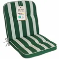 Herlag Niedriglehner-Polsterauflage Tilly 100x50x6cm - Stuhlauflage Blockstreifen 6cm - Auflage Niederlehner-Gartenstühle - Deluxe-Serie hoher Komfort - Öko Tex 100 - Grün-Gestreift