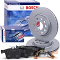 BOSCH Bremsscheiben + Bremsbeläge + Warnkontakt Vorderachse für BMW