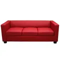 Mendler 3er Sofa Couch Loungesofa Lille, Leder ~ Variantenangebot 17647+17648+17649