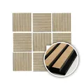 KAISER plastic® Akustikpaneele | Farbe: Eiche und Walnuss | Wandpaneele in verschiedenen Formaten | Deko Wohnzimmer | Wanddeko in Holz | Akustik Paneele Wand | Lamellenwand (60 x 60 cm - 1STK.)