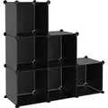 vidaXL Regalsystem mit 6 Würfeln Schwarz PP 340548