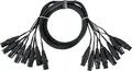 Pronomic Stage MX8/0-1,5 Sub-Multicore XLR 1,5m - 8-fach Multicore Male auf Female - Nummerierte Steckverbinder aus Metall - Ideal für Tonstudio und Bühne - Länge: 1,5 Meter - Schwarz