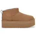 UGG für Damen. 1135092 Lederstiefeletten W Classic Ultra Mini Platform braun (41), 3 bis 5 cm, Keine, Lässig