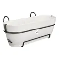 elho Vibia Campana Balkonkasten Allin1 50 mit Wasserreservoir - Blumentopf Balkongeländer - 100% recyceltes Plastik - Ø 50.4 x H 17.7 cm - Weiß/Seidenweiß