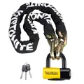 Kryptonite Unisex-Erwachsene New York Fahgettaboudit Chain 1415 (14Mm X 150Cm) with Ny Disc 15Mm Shackle Locks, Black/Yellow, (1410) 14mm x 60"