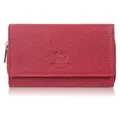 Frauen große rote Leder Brieftasche geräumig Paolo Peruzzi T-138-RD - Rot