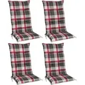 Beautissu Sunny RK Hochlehner 120x50x6cm Bordeaux Kariert 4tlg