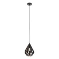 EGLO Pendellampe Carlton 1, 1 flammige Vintage Pendelleuchte, Retro Hängelampe aus Metall in Schwarz und Kupfer, E27 Fassung, Ø 20,5 cm